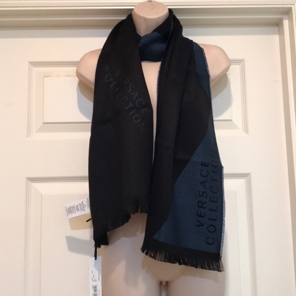Versace Collection Wool-blend Logo Scarf